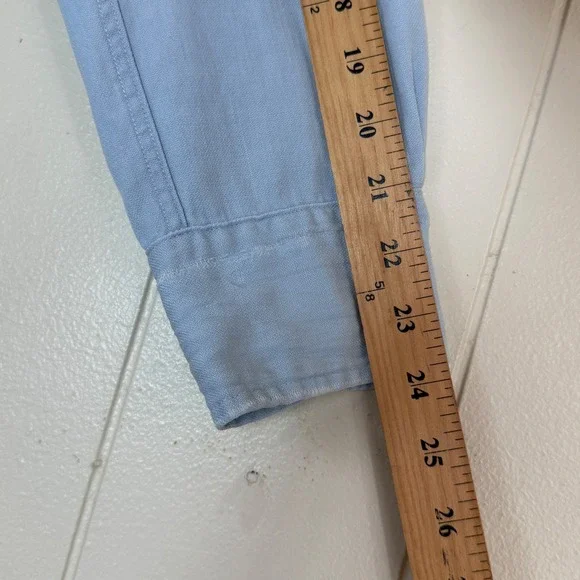 Frank & Eileen Womens Eileen Relax Light Blue Button Up Shirt Size S Coastal - Picture 10 of 13